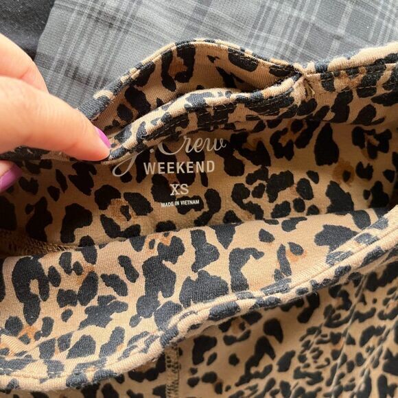 JCREW Weekend 7/8 high-rise leggings in leopard pants Womens Size XS - Picture 7 of 7
